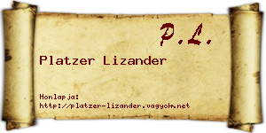 Platzer Lizander névjegykártya